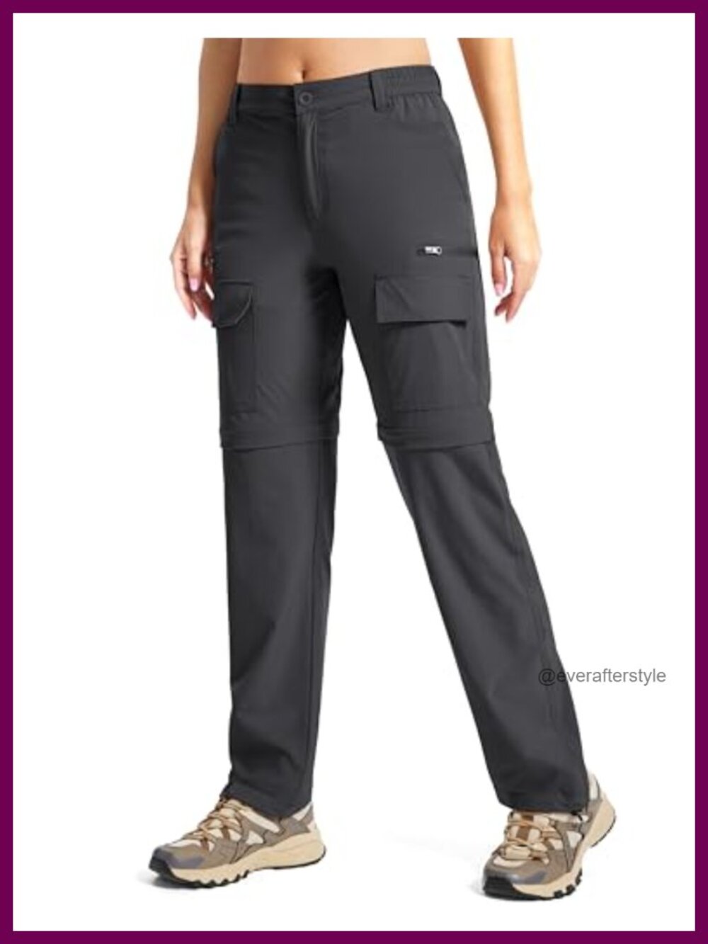 Womens Convertible Zip Off Hiking Pants Lightweight Cargo Quick Dry